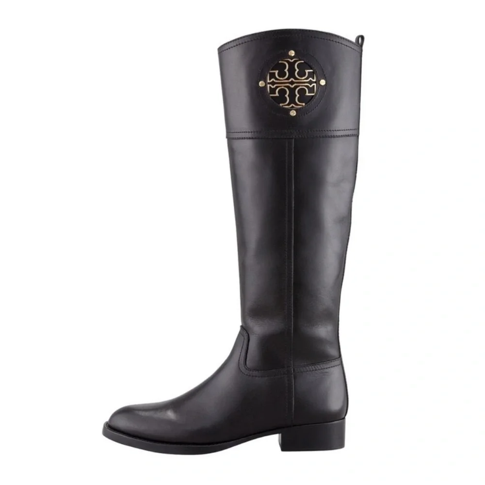 Tory Burch Kiernan Black Ridding Leather Boots size 6